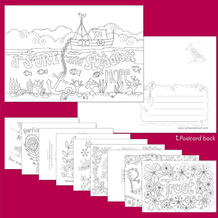 10 Images of Hope Colouring Postcards