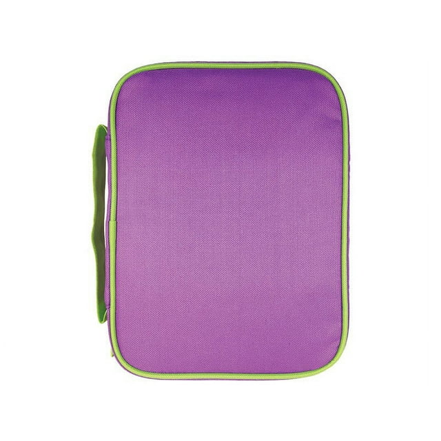 Bible Cover Canvas Purple/ Lime Green, Large