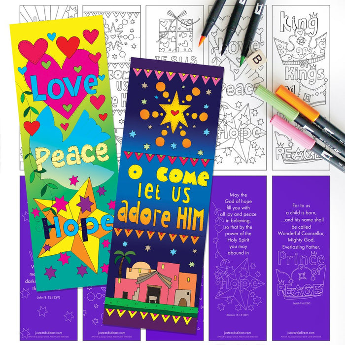 Christmas Colouring Bookmarks (Pack of 10)