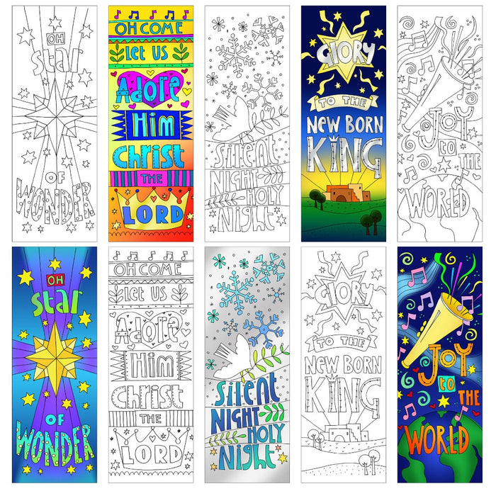 Christmas Colouring Bookmarks (pack of 10)