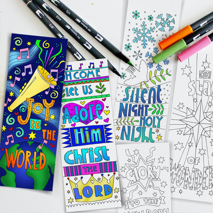 Christmas Colouring Bookmarks (pack of 10)