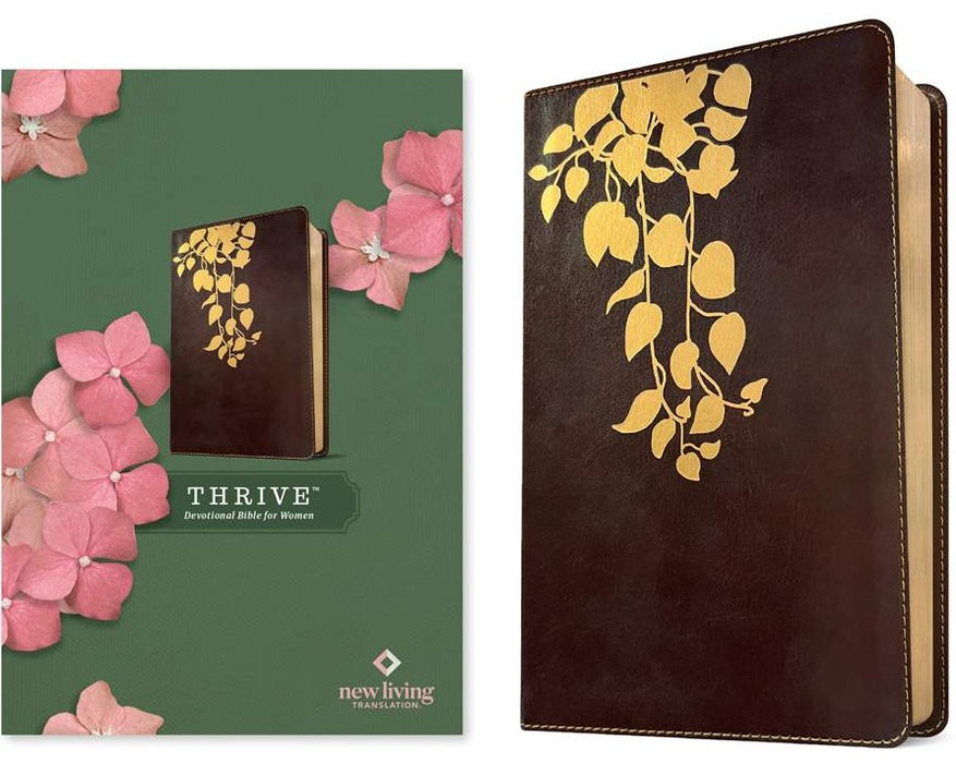 NLT Thrive Devotional Bible for Women, Deep Brown