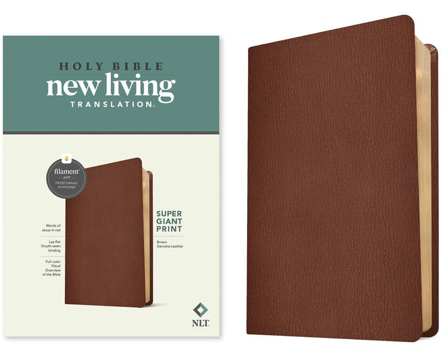 NLT Super Giant Print Bible, Filament Edition, Brown