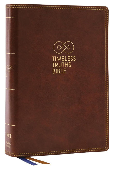 NET Timeless Truths Bible, Leathersoft, Brown, Comfort Print