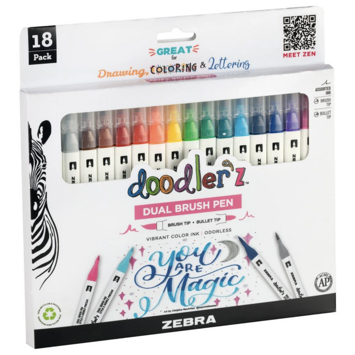 Doodler'z Dual Brush Pen Set (Set of 18)