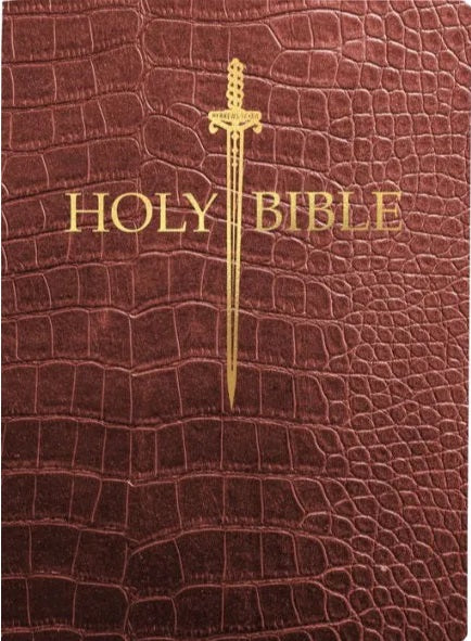 KJV Sword Bible, Large Print, Walnut Alligator Bonded Leathe