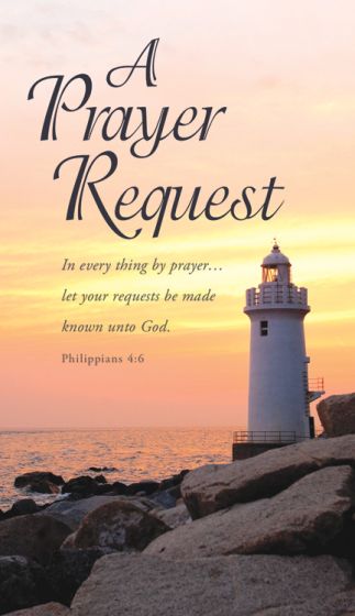 Prayer Request, A - Lighthouse Pew Cards -  3"" X 5""