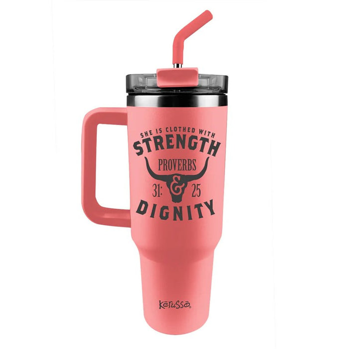 Strength & Dignity - 40oz Mug with Straw