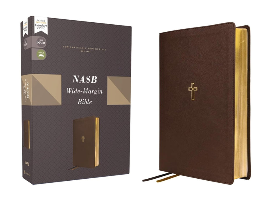 NASB, Wide Margin Bible, Brown, Red Letter