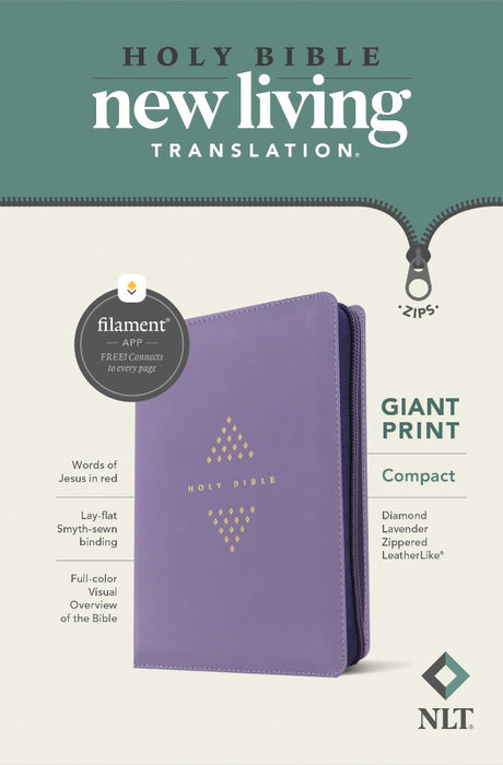 NLT Compact Giant Print Zipper Bible, Filament Edition