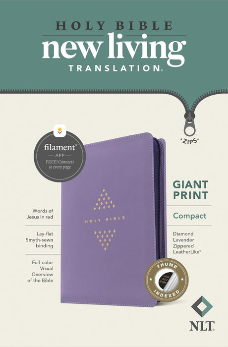 NLT Compact Giant Print Zipper Bible, Filament Edition