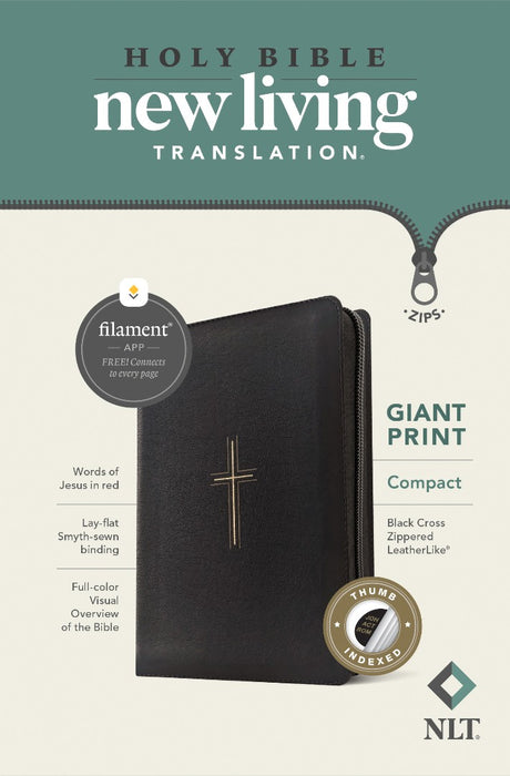 NLT Compact Giant Print Zipper Bible, Filament Edition