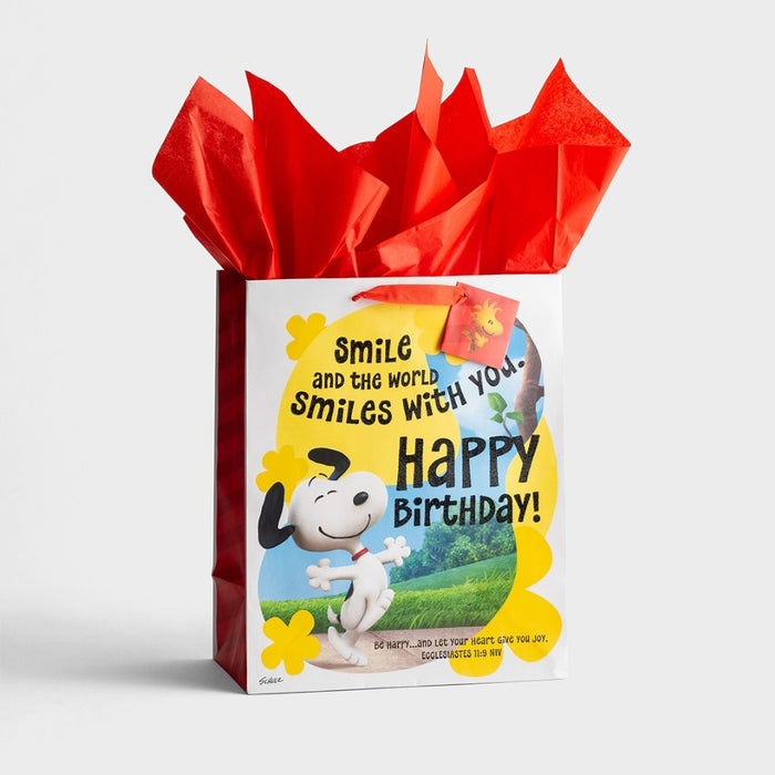 Peanuts - Happy Birthday - Large Gift Bag with Tissue