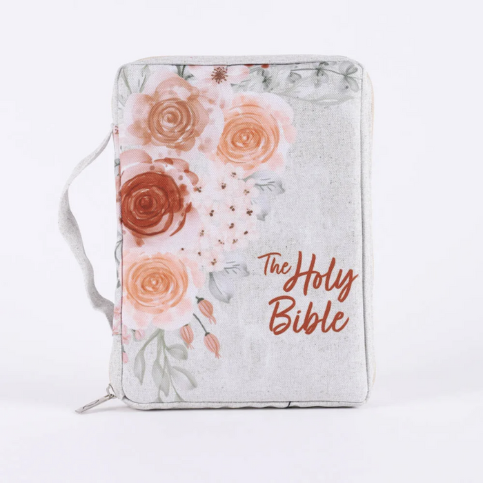 Bible Cover Canvas Holy Bible Floral Large