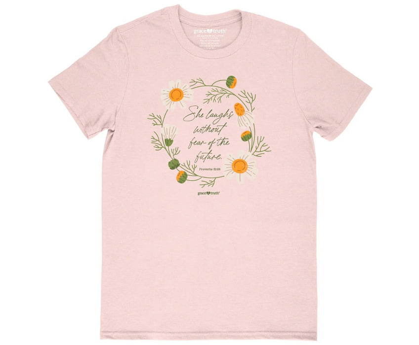 Grace & Truth Laugh Daises T-Shirt, Large