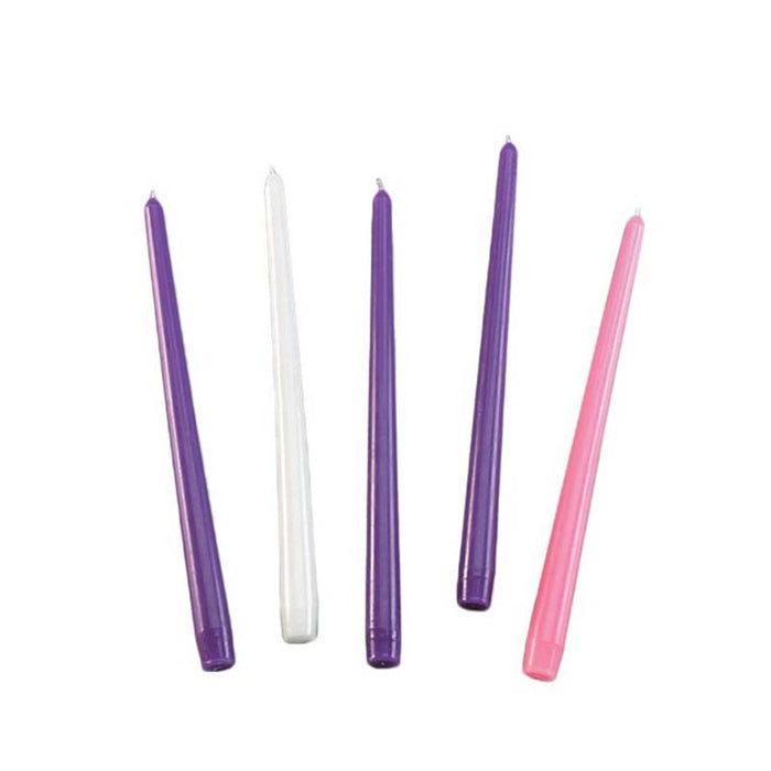 Deluxe Advent Taper Candle Set - Purple/Rose/White