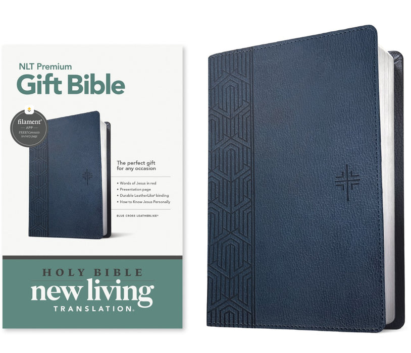 NLT Premium Gift Bible, Filament Enabled, Blue Cross