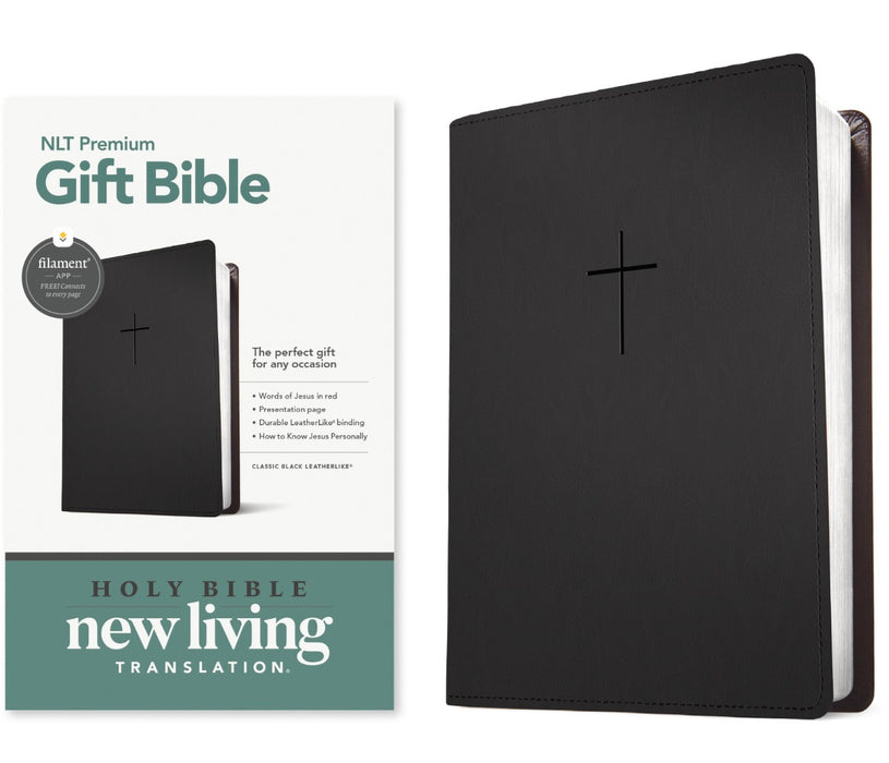 NLT Premium Gift Bible, Filament Enabled, Classic Black