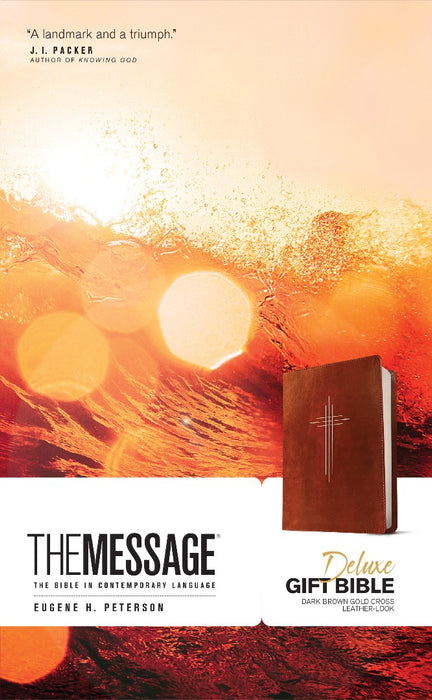 The Message Deluxe Gift Bible, Dark Brown Gold