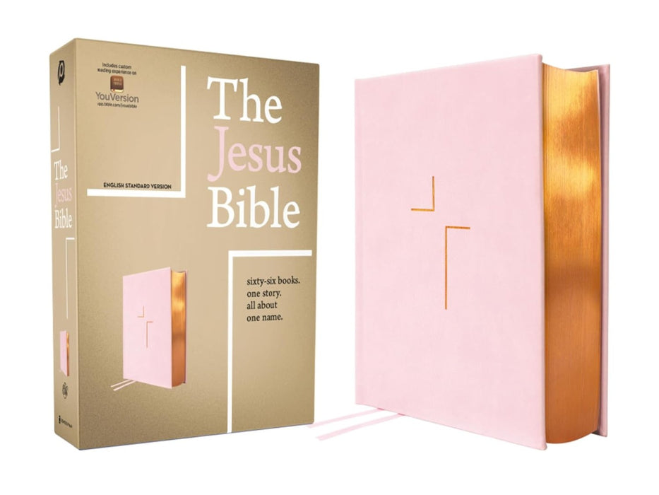 Jesus Bible, ESV Edition, Leathersoft Over Board, Pink