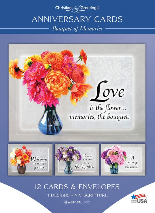 Bouquet of Memories Anniversary Boxed Cards (pack of 12)