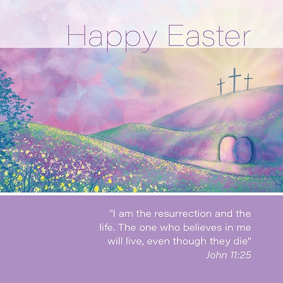 Easter Cards: Happy Easter (Cross) (Pack of 5)