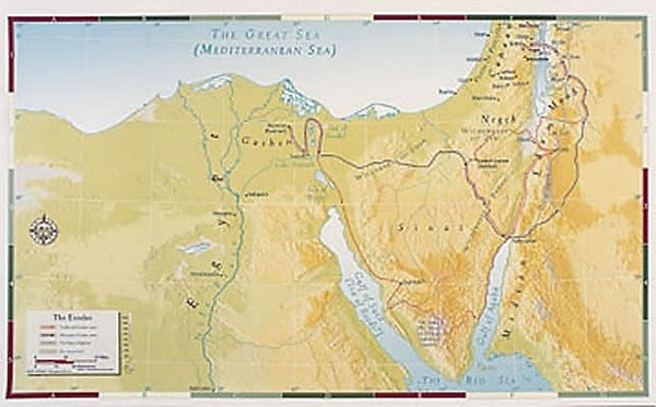 Abingdon Bible Land Map--The Exodus — Aslan Christian Books