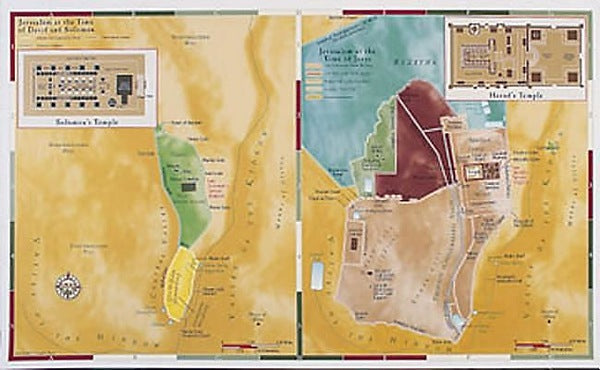 Abingdon Bible Land Map--Jerusalem, Old Testament/New Testam