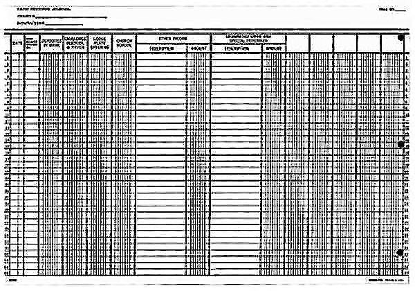 Cash Receipts Journal Sheets