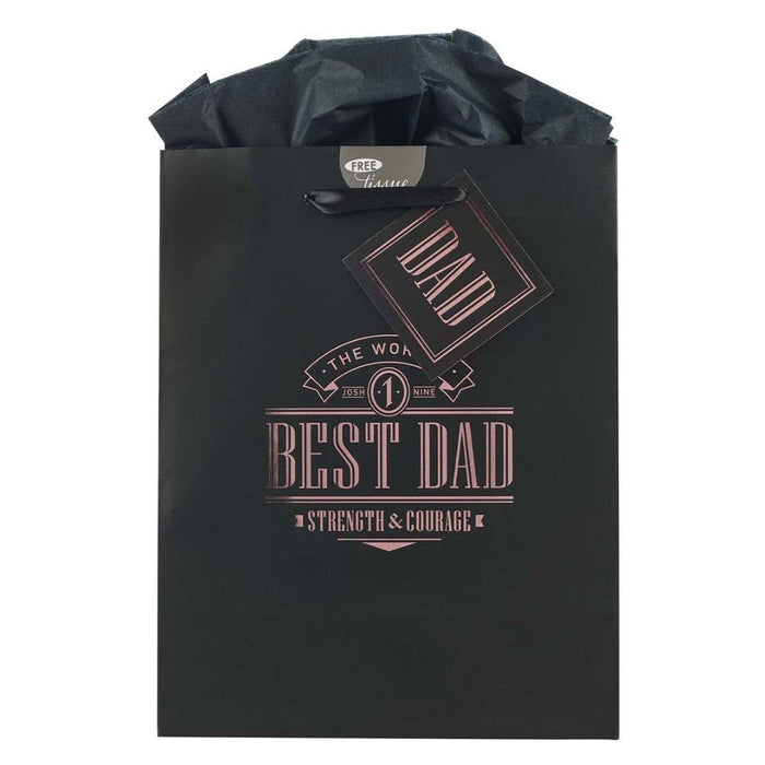 The World's Best Dad Black Medium Gift Bag