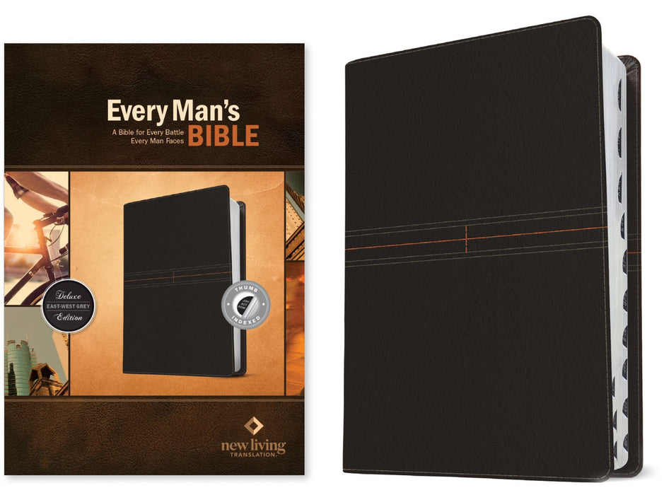 NLT Every Man's Bible, LeatherLike, East–West Grey, Indexed