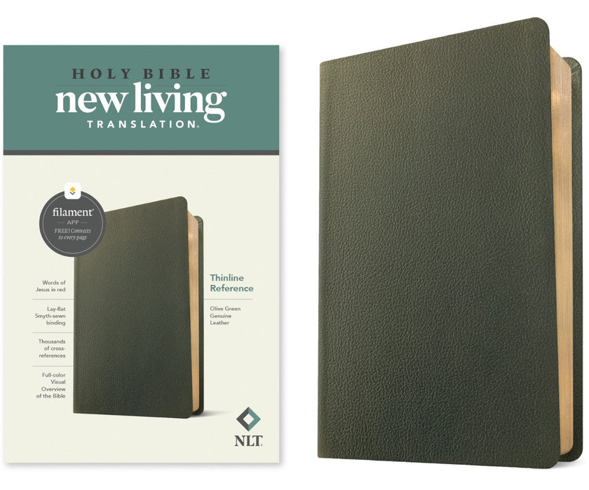 NLT Thinline Reference Bible, Filament Edition, Green