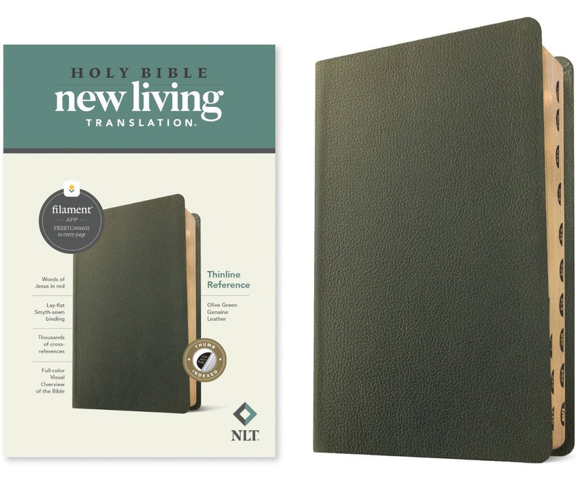 NLT Thinline Reference Bible, Filament Edition, Green