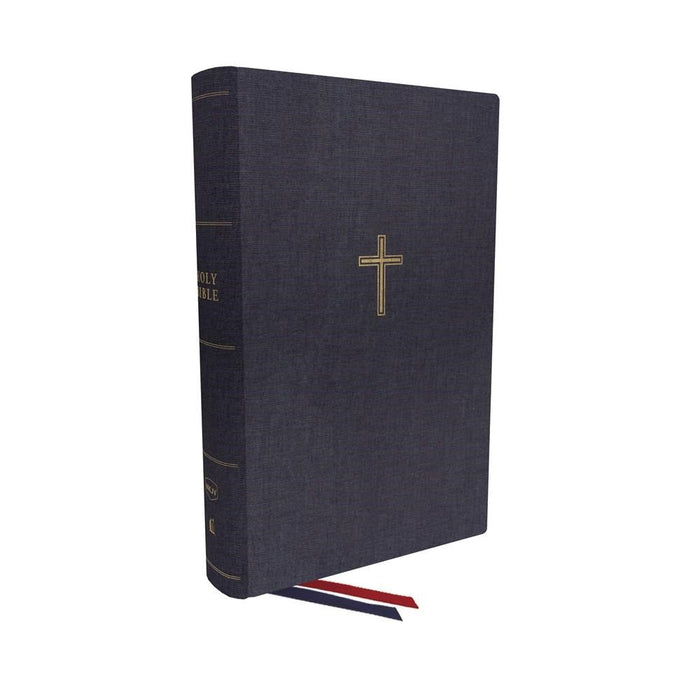 NKJV Single-Column Wide Margin Reference Bible, Blue