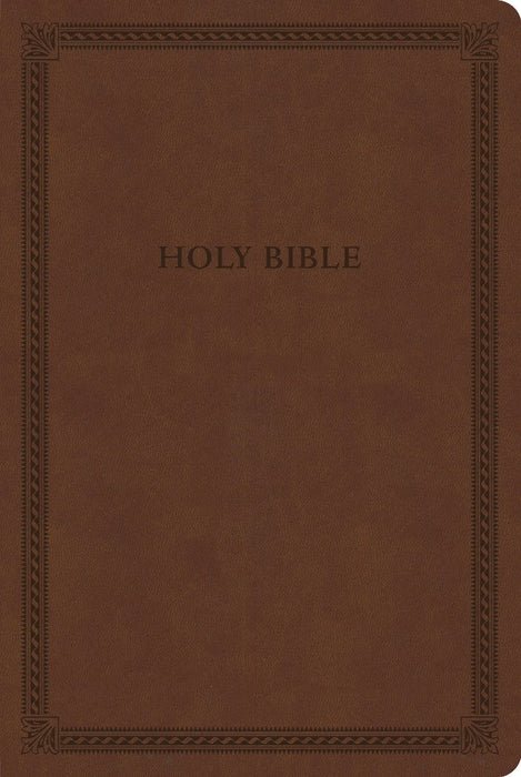 CSB Large Print Thinline Bible, Brown Leathertouch, Value Ed