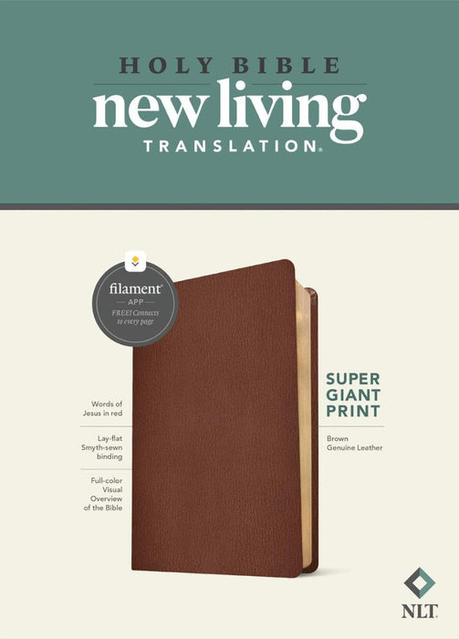 NLT Super Giant Print Bible, Filament Edition, Brown