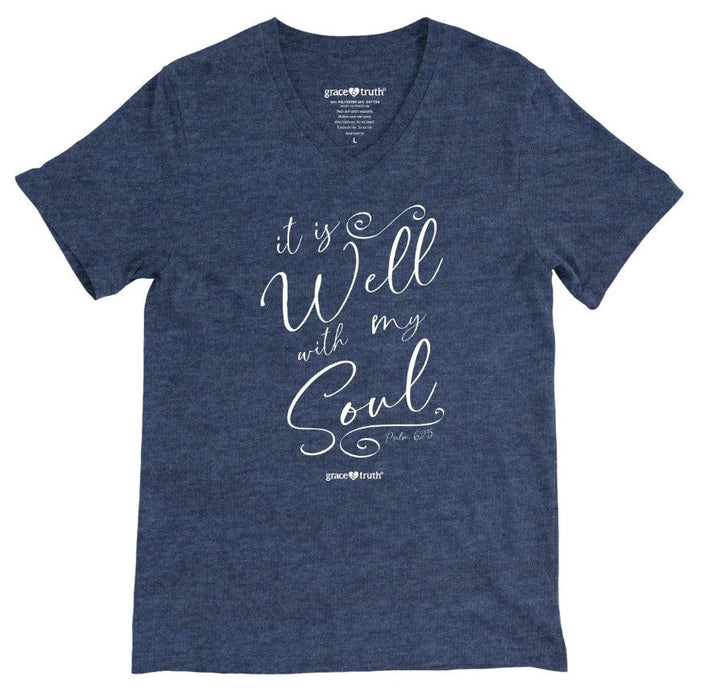 Grace & Truth It is Well Script T-Shirt, Large