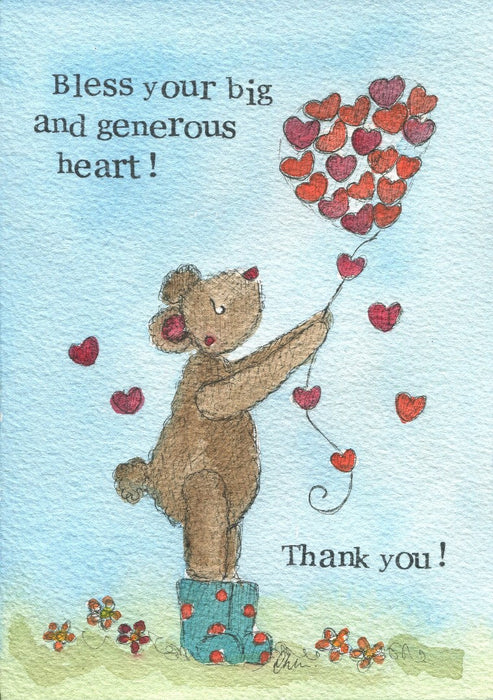 Thank You Card Generous Heart Single Card