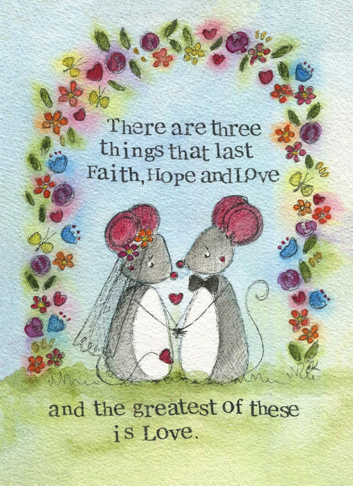 Wedding Card Faith, Hope and Love Single Card