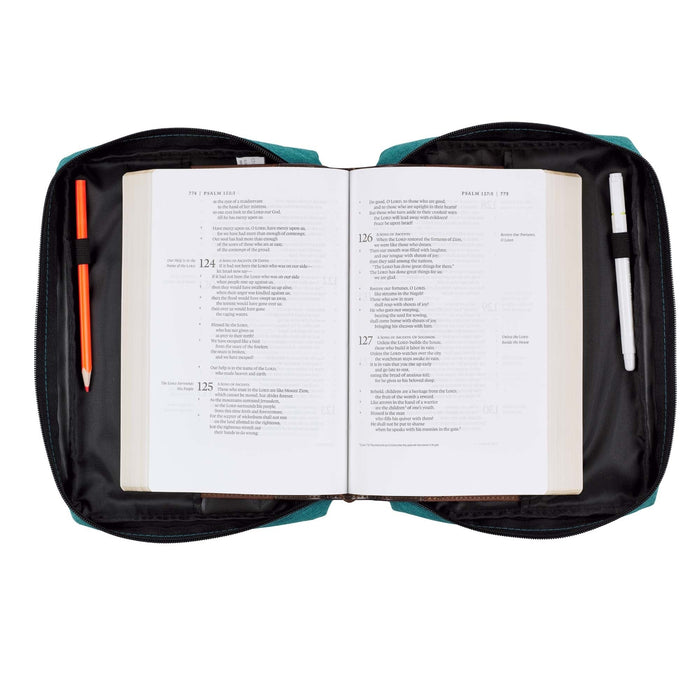 Strength and Dignity Teal Value Bible Case, Large