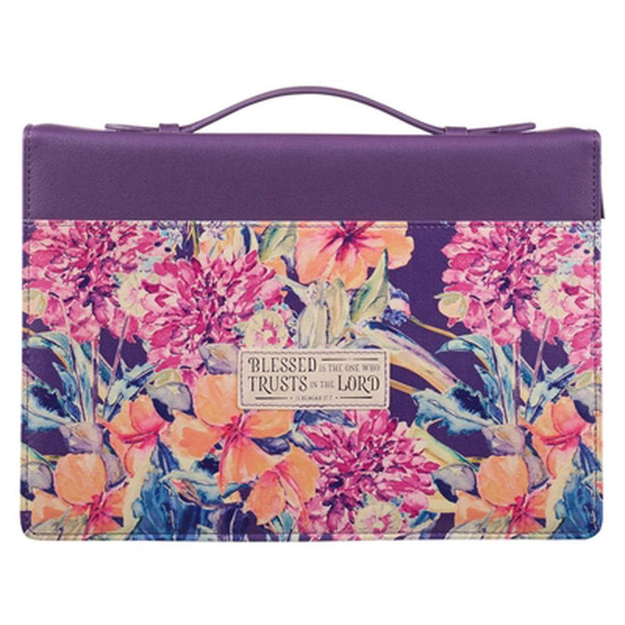 Blessed is the One Floral Fashion Bible Case, Large