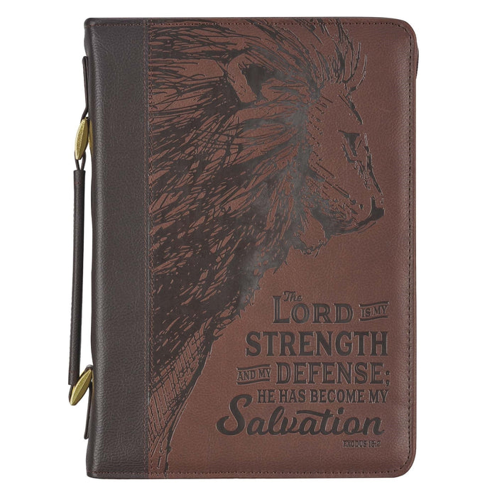 Lord is My Strength Brown Classic Bible Case, Large