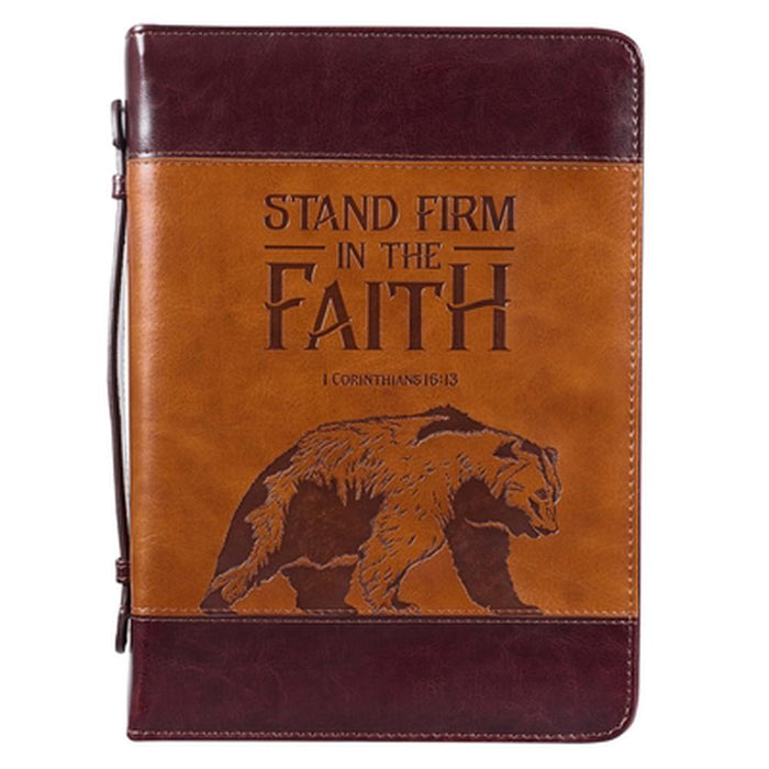 Stand Firm Brown Classic Bible Case, Large