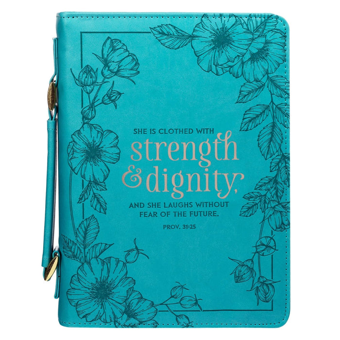 Strength and Dignity Teal Fashion Bible Case, Large