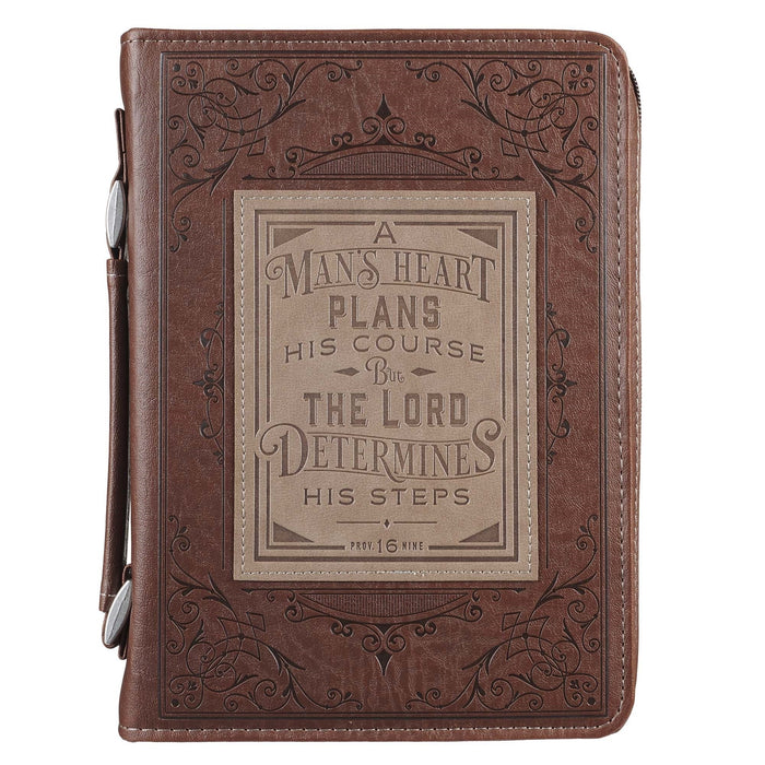 Man's Heart Brown Classic Bible Case, Extra Large