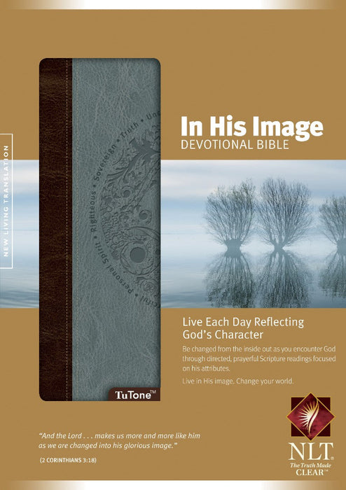 NLT In His Image Devotional Bible Tutone Brown/Dusty Blue