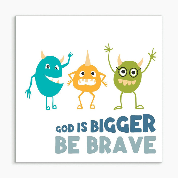 God is Bigger White Framed Print 6x6