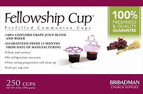 Fellowship Cup Box of 250 - Prefilled Communion Bread & Cup