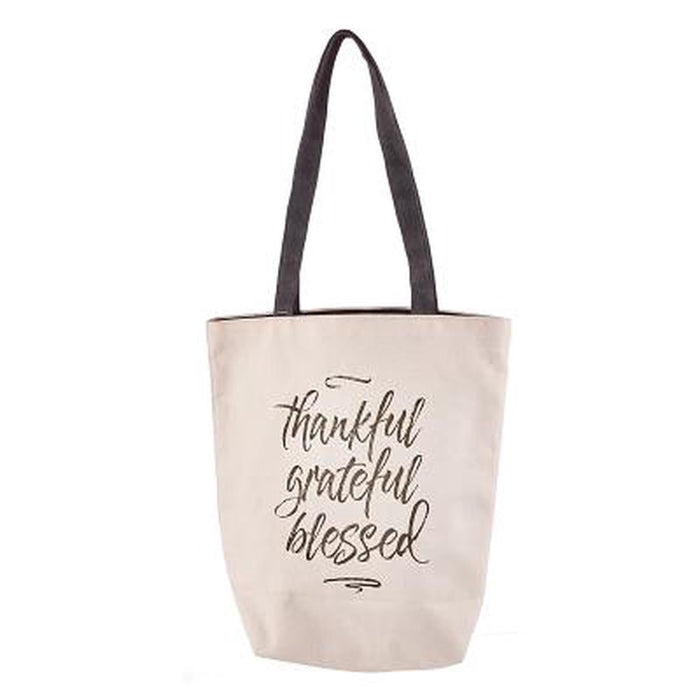 Thankful Grateful Blessed Canvas Tote Bag