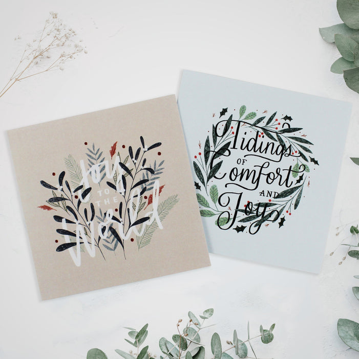 Floral Foliage Christmas Cards (Pack of 10)